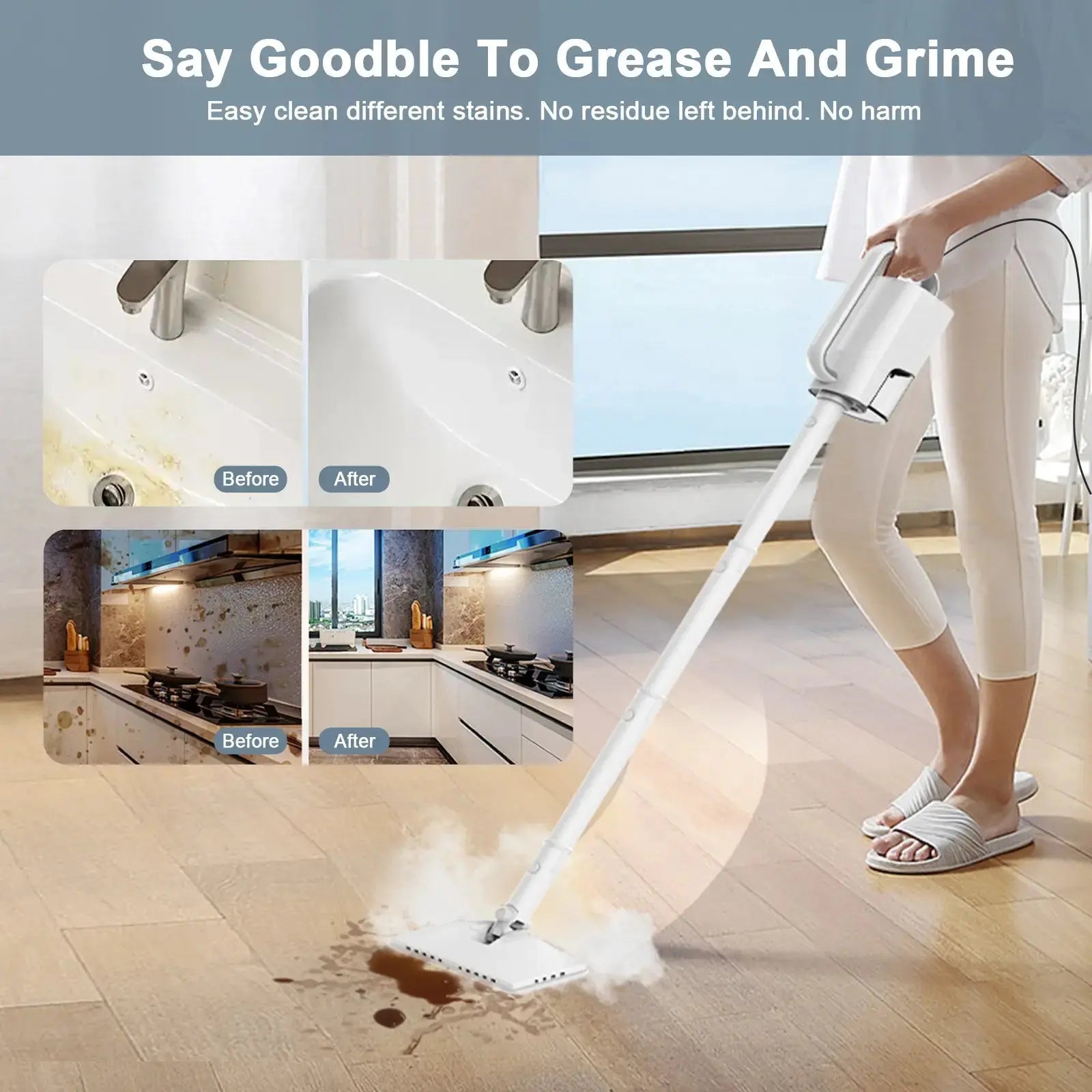 Steam Mop – Powerful Deep Cleaning with High Temperature Steam SC - 05 - UK Plug Teendow - Teendow Australia